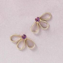 K18・K10 アメジスト フラワーピアス( YG)