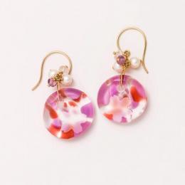 津軽びいどろガラス　サクラ　ワイヤーピアス