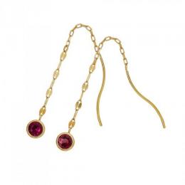 K18・K10ガーネット1石アメリカンピアス(YG)