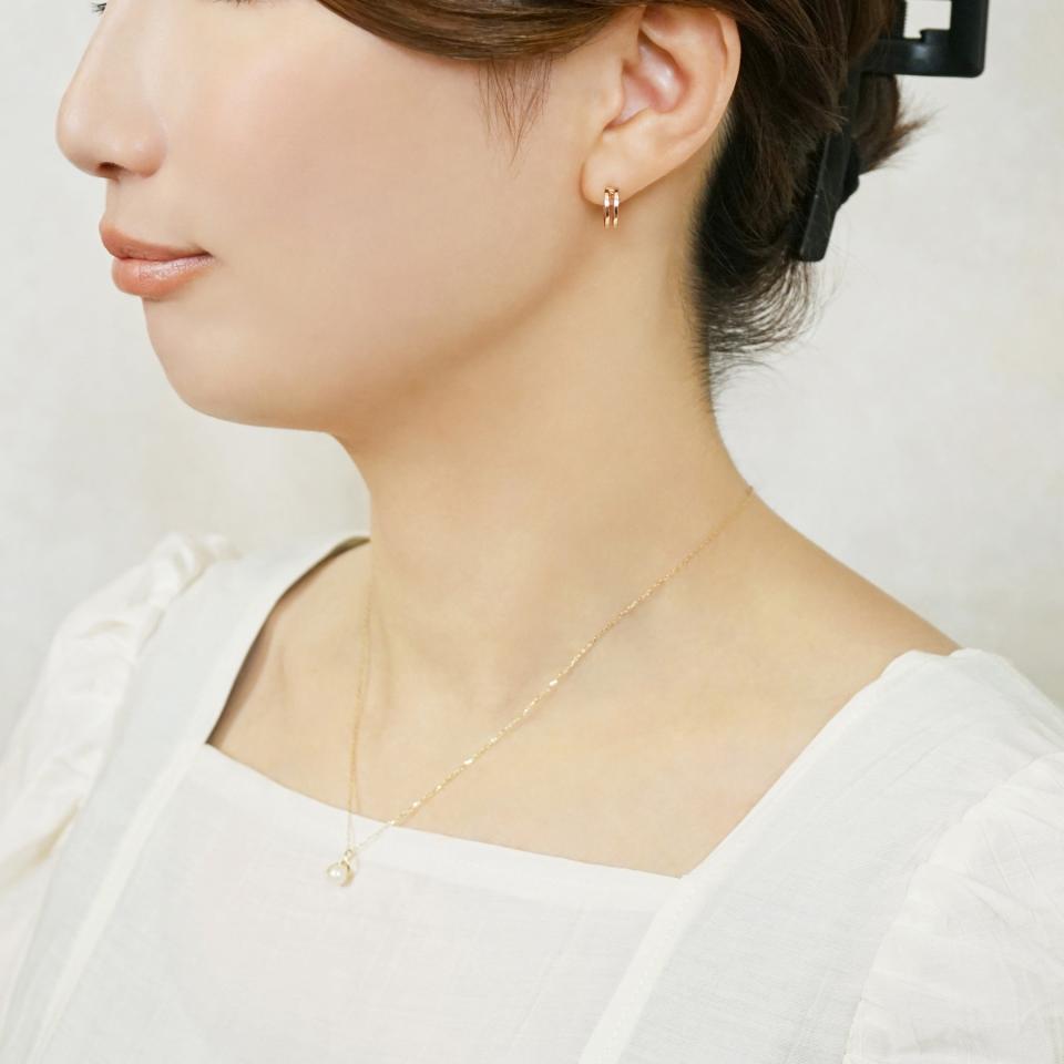 botanical］タービー フープ ピアス M | HAH JEWELRY