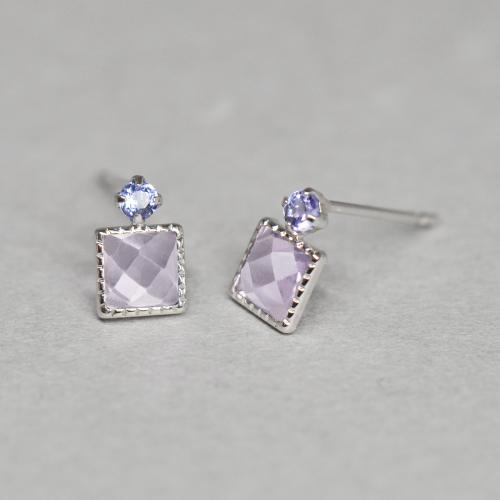 K14・K10アメジストワンポイントピアス(WG)