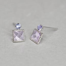 K14・K10アメジストワンポイントピアス(WG)