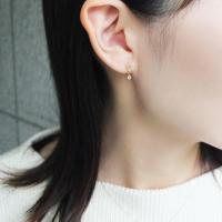 K18・K10 ダイヤモンド 馬蹄( ホースシュー)モチーフピアス ( YG)