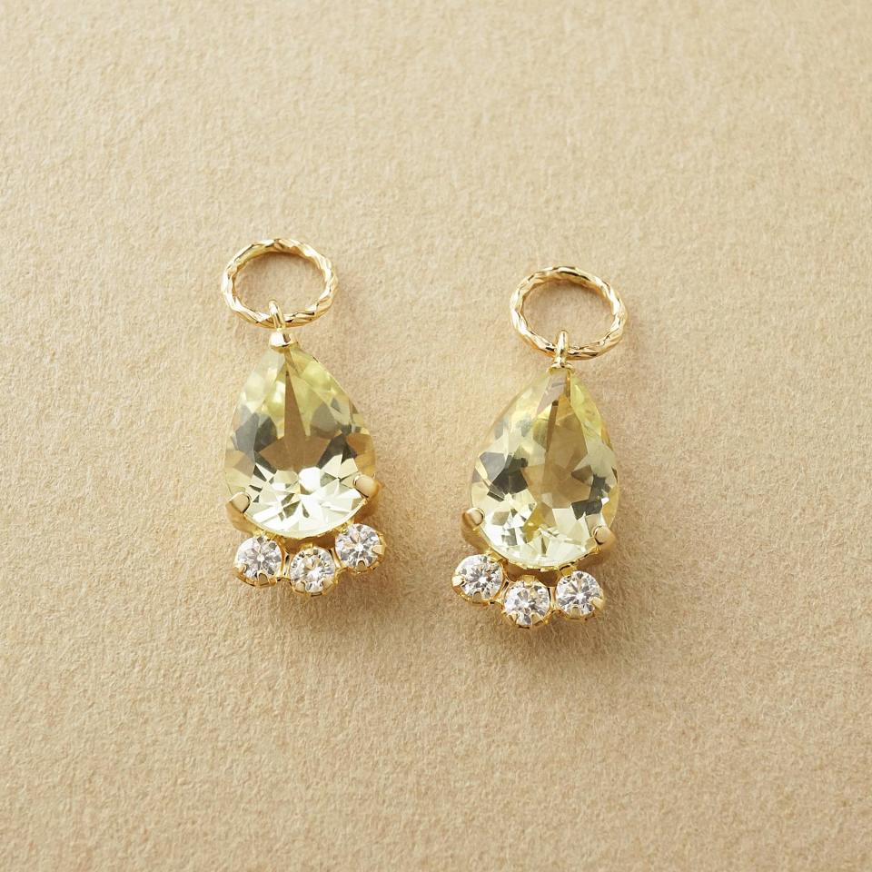 【 Palette】K10 シトラス・ヘリオドールチャーム(大きめ丸カン)