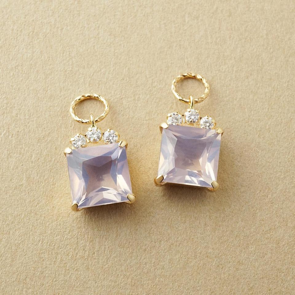 【 Palette】K10 パウダー・ムーンライトアメジストチャーム(大きめ丸カン)