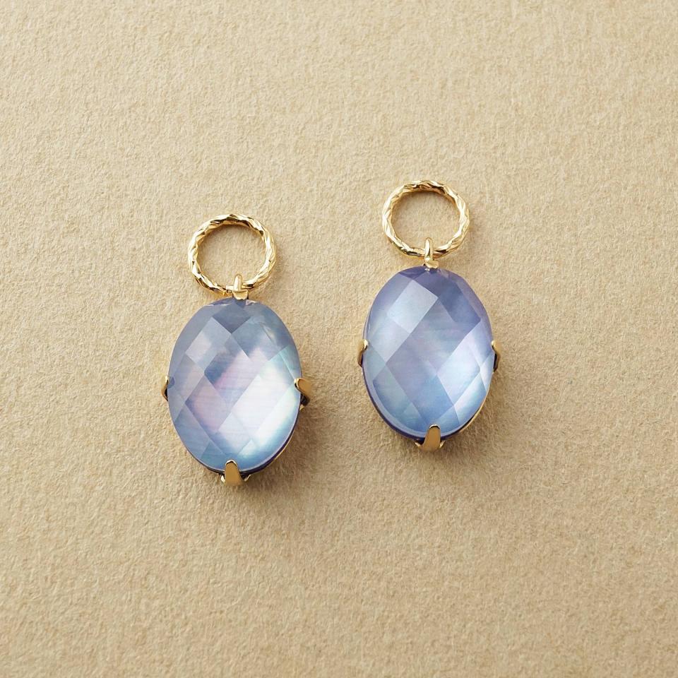 【 Palette】K10 アズール・トリプレットストーンチャーム(大きめ丸カン)