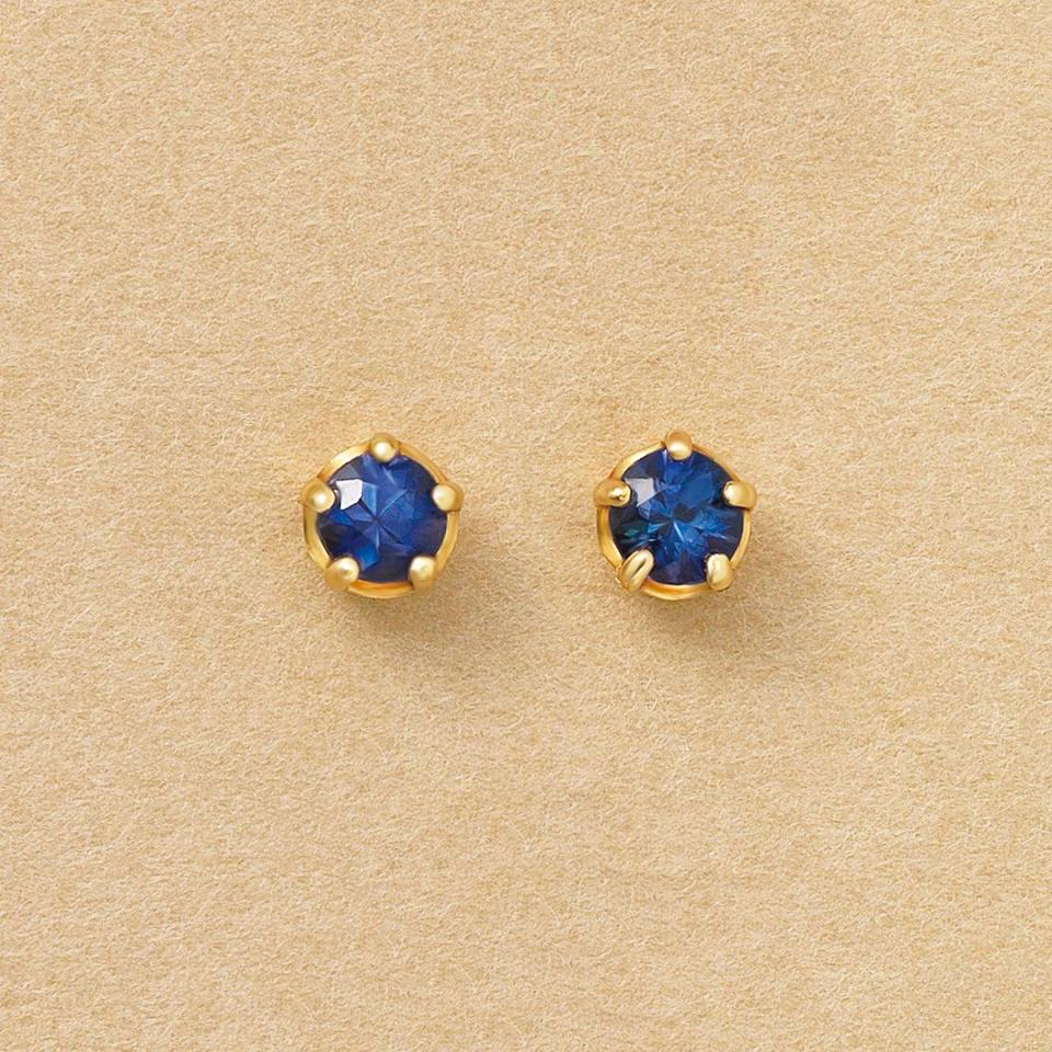 [ セカンドピアス] K18ブルーサファイヤピアス( Φ3mm)