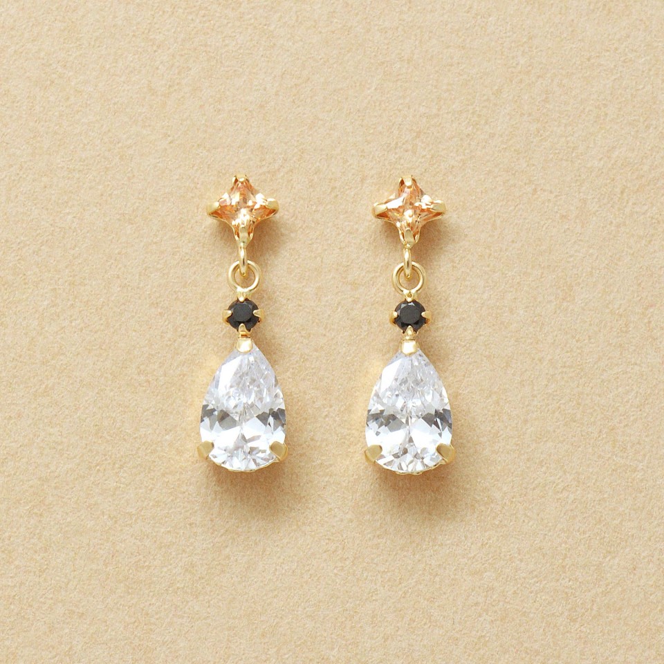 【Lively】K10 ドロップ スイングピアス( YG)