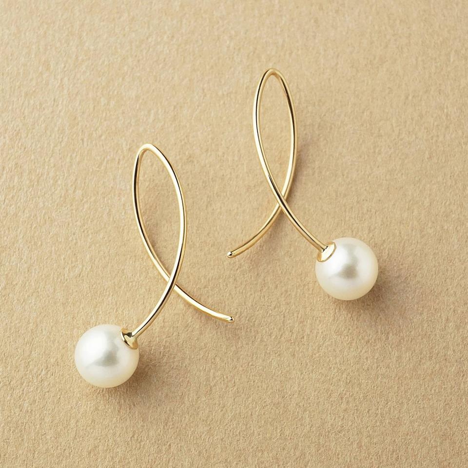 クロスカーブタンスイパールピアス( YG)