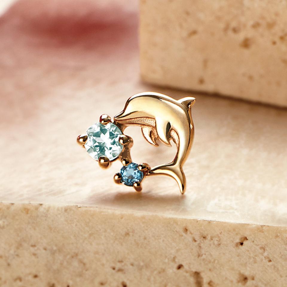 【COSTA BREEZE】【 Solo Pierce】K10 イルカハーフピアス