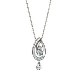 Ptアイスブルーダイヤモンドドロップネックレス