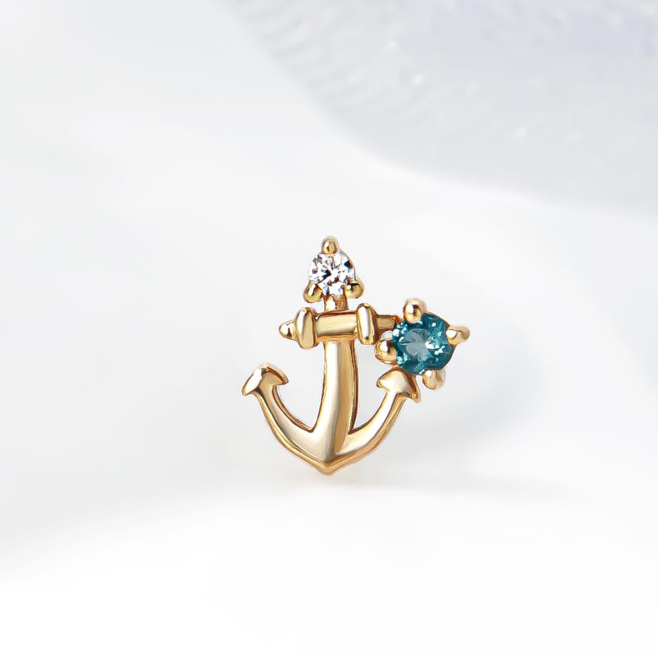 【Precious】【 Solo Pierce】K18・K10 アンカー ハーフピアス