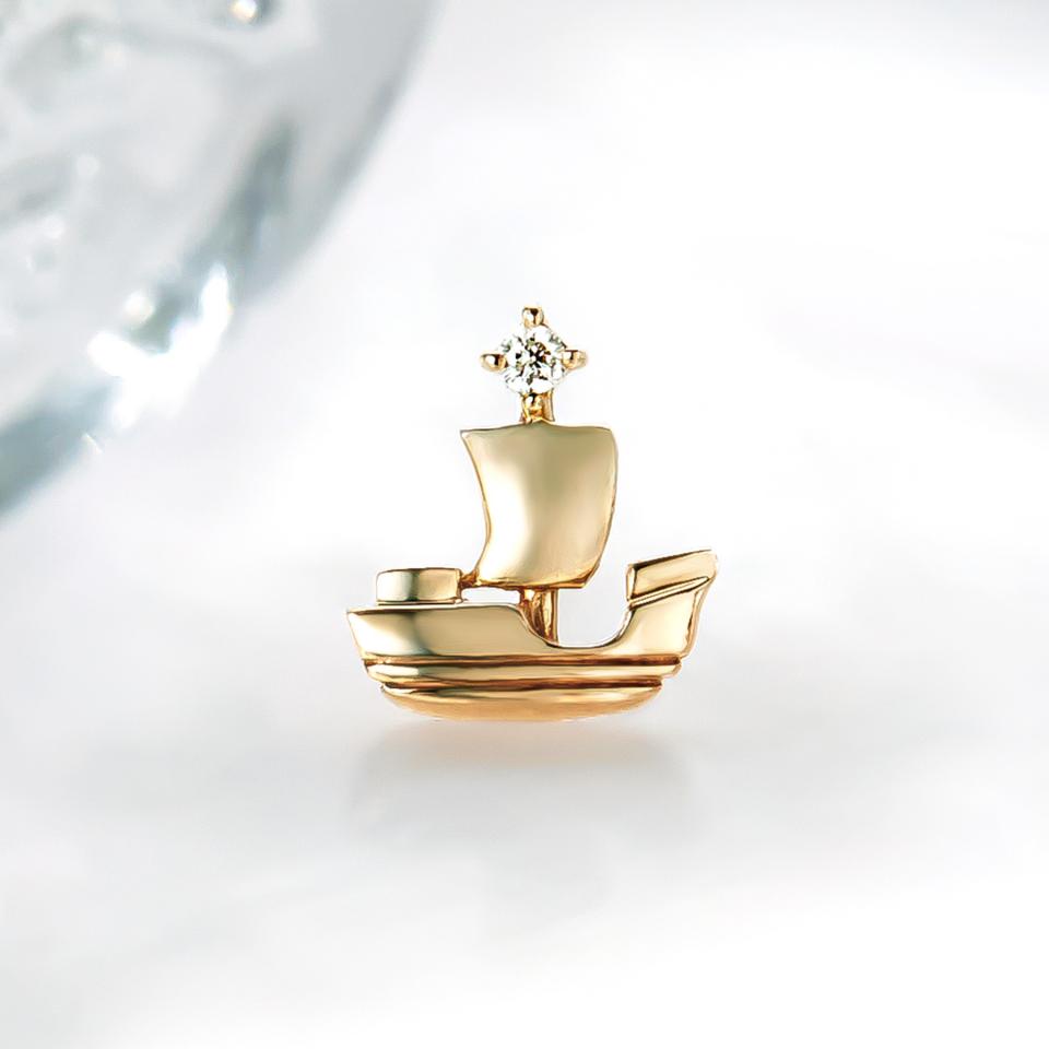 【Precious】【 Solo Pierce】K18・K10 帆船 ハーフピアス