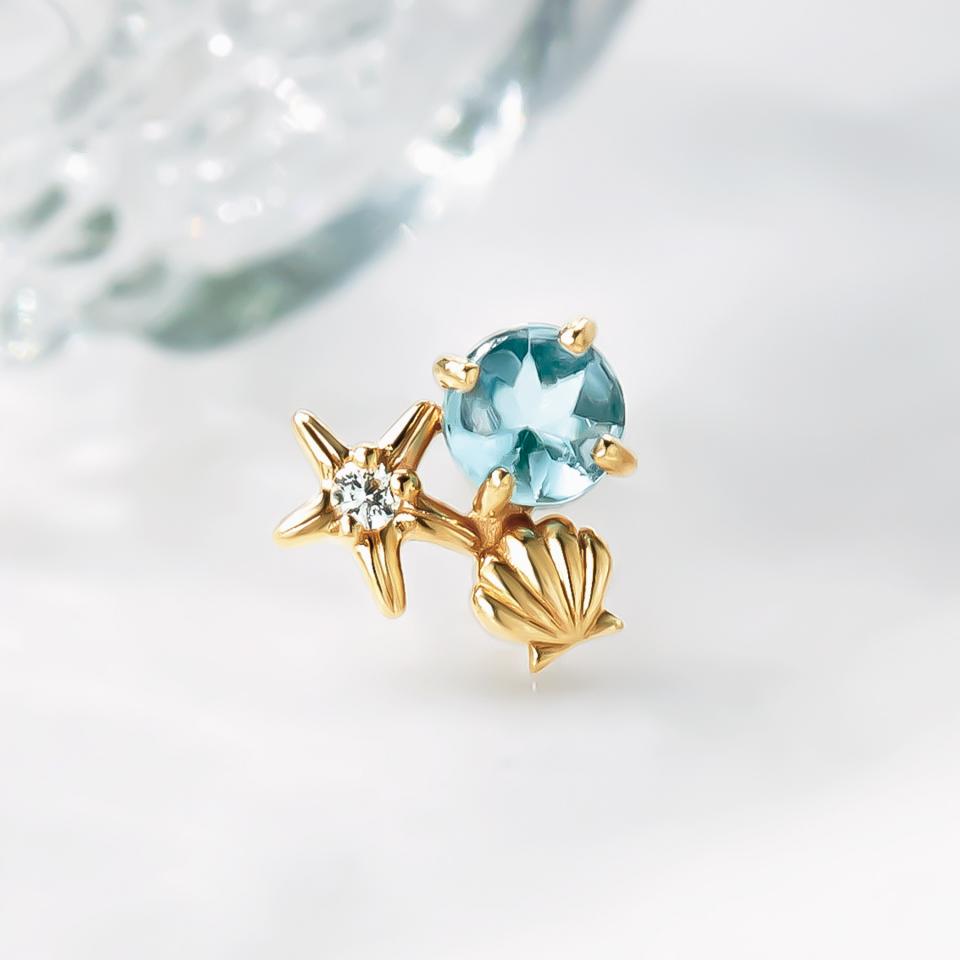 【Precious】【 Solo Pierce】K18・K10 コキーユ ハーフピアス