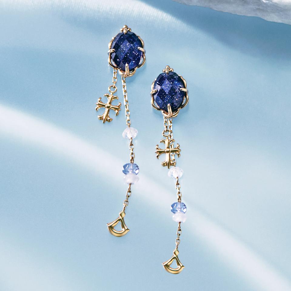 【Precious】K18・K10 ミラーインザシー 紫金石ピアス