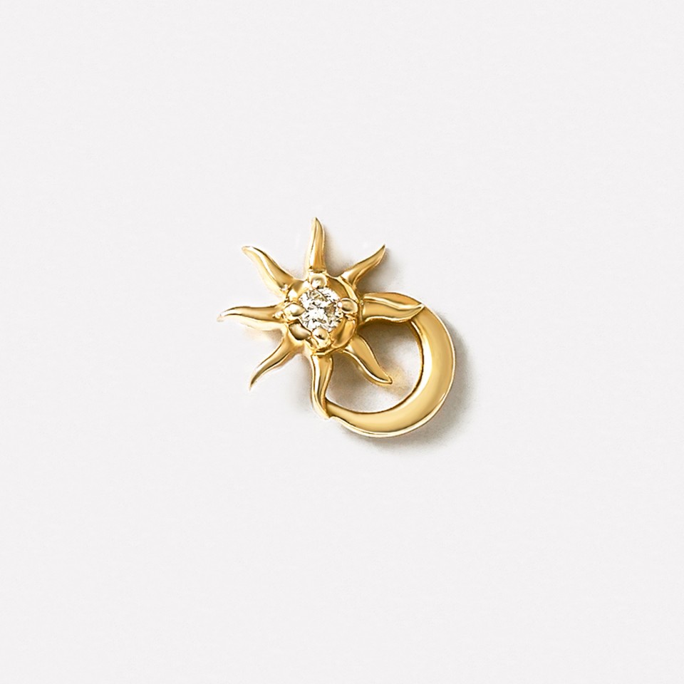 【 Solo Pierce】K18・K10 太陽&月ハーフピアス