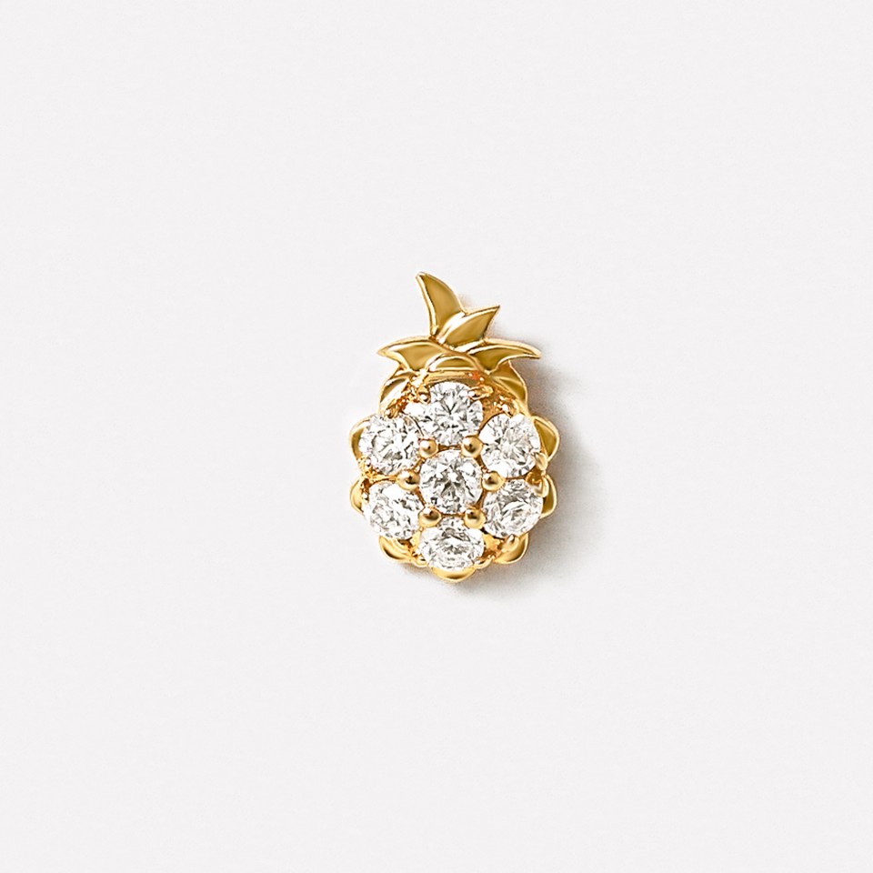 【La Mer】【 Solo Pierce】K18・K10 パイナップルハーフピアス