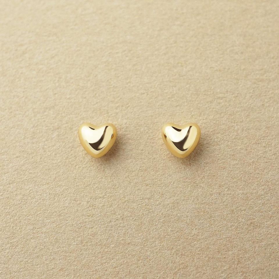 [ セカンドピアス]K18 ハートピアス( YG)