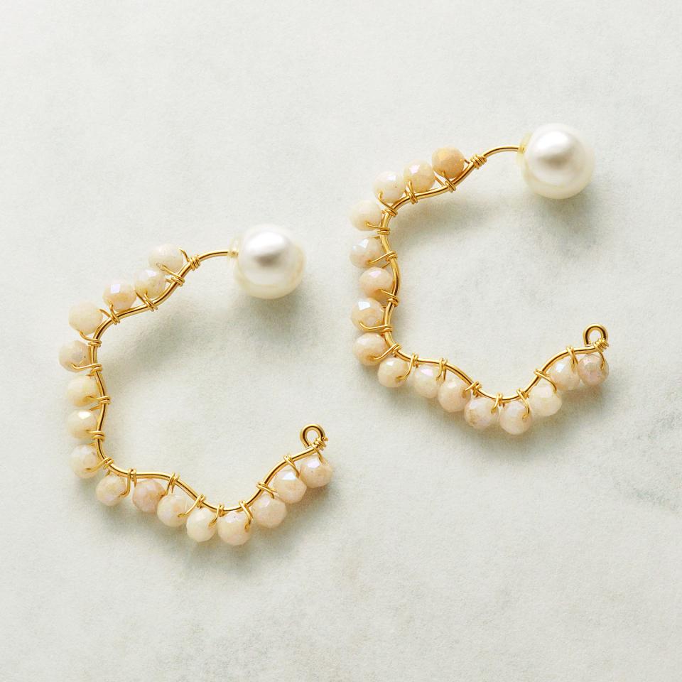 GF アゲート ナチュラルフープ ピアス