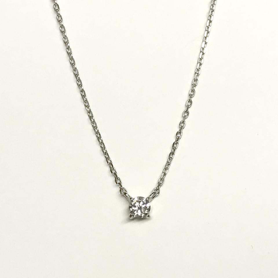 プラチナDカラーダイヤモンド0.08ct一粒ネックレス