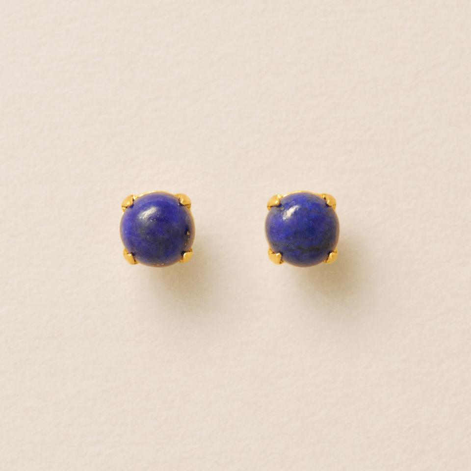 [ セカンドピアス] K18ラピスラズリカボションピアス( YG)
