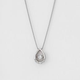 プラチナダンシングダイヤモンド　ドロップデザインネックレス