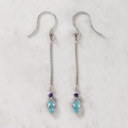 K18・K10　2粒ワイヤーピアス(WG)