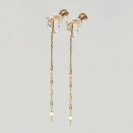 K10ホワイトトパーズバケット1石イヤリング(YG)