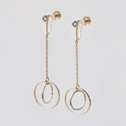 K10ホワイトトパーズマルクロスイヤリング(YG)