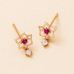 [ 誕生花ジュエリー]7月ユリピアス(透かし)