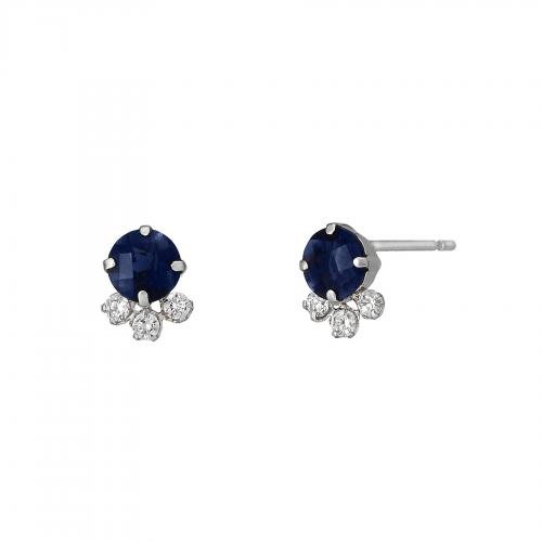 K14・K10アイオライトチェスワンポイントピアス(WG)