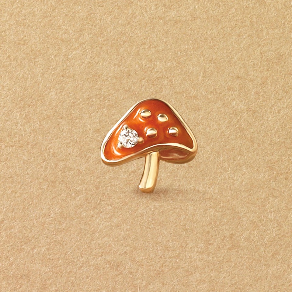 【 Harvest】【 Solo Pierce】K18・K10 キノコ ハーフピアス