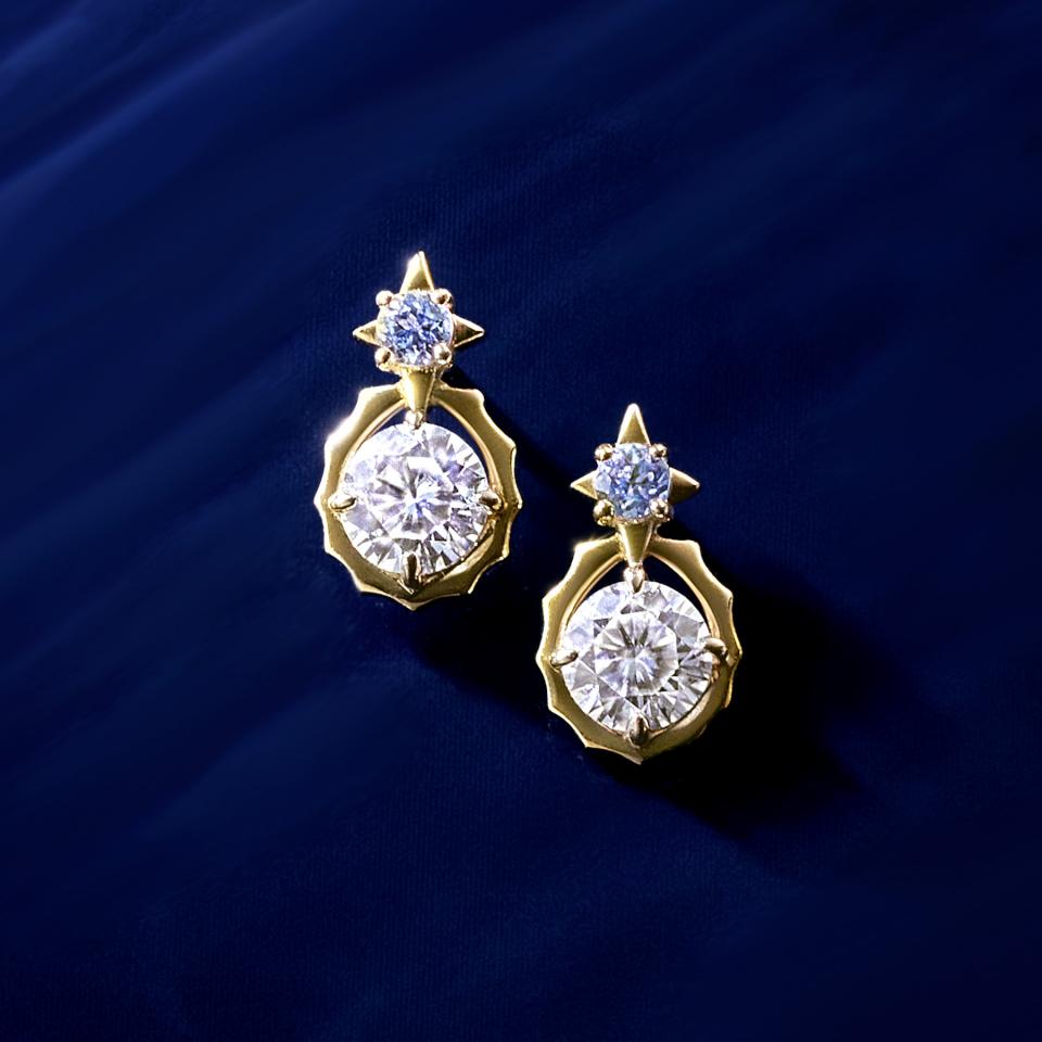 【GINGA】K10 シリウス モアサナイト ピアス