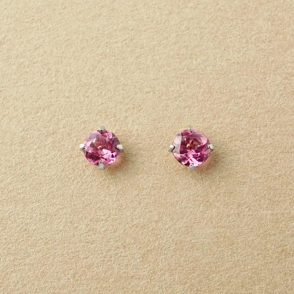 [ セカンドピアス] Ptピンクトルマリンピアス