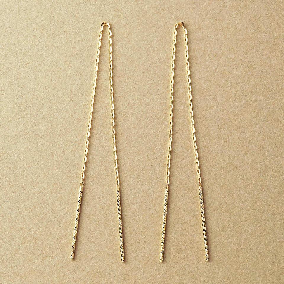 K10ミラーカットチェーンロングピアス