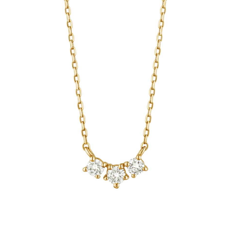 K18YG トリロジアダイヤモンドネックレス