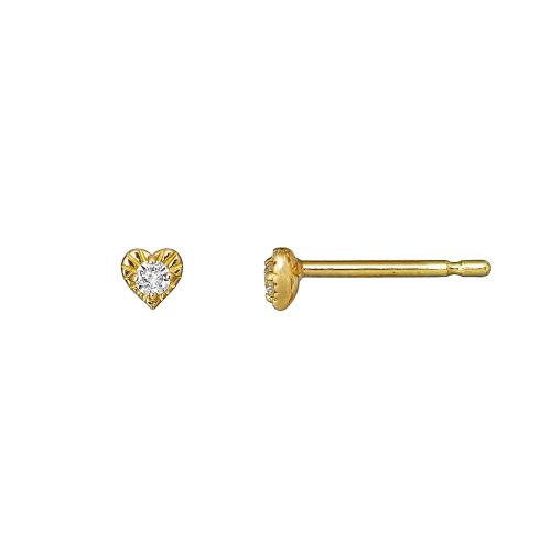 【セカンドピアス】K18ダイヤモンドハートミルピアス0.04ct