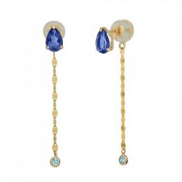 K18・K10アイオライトキャッチチャームピアス(YG)