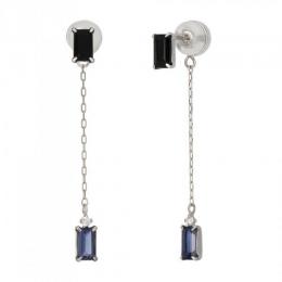 K14・K10オニキスキャッチチャームピアス(WG)