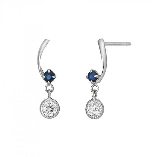 K14・K10ブルーサファイヤショートスイングピアス(WG)