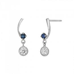 K14・K10ブルーサファイヤショートスイングピアス(WG)