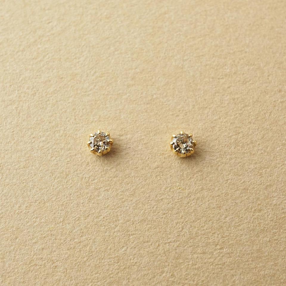 【WEB限定】[ セカンドピアス] K18ブラウンダイヤモンドピアス