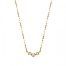 ダイヤモンドミルウチ3セキネックレス( K18YG)