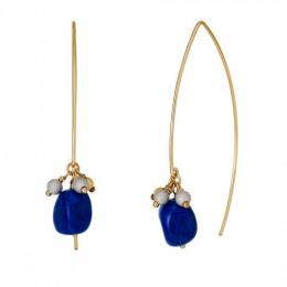 GFラピスラズリリーフワイヤーピアス