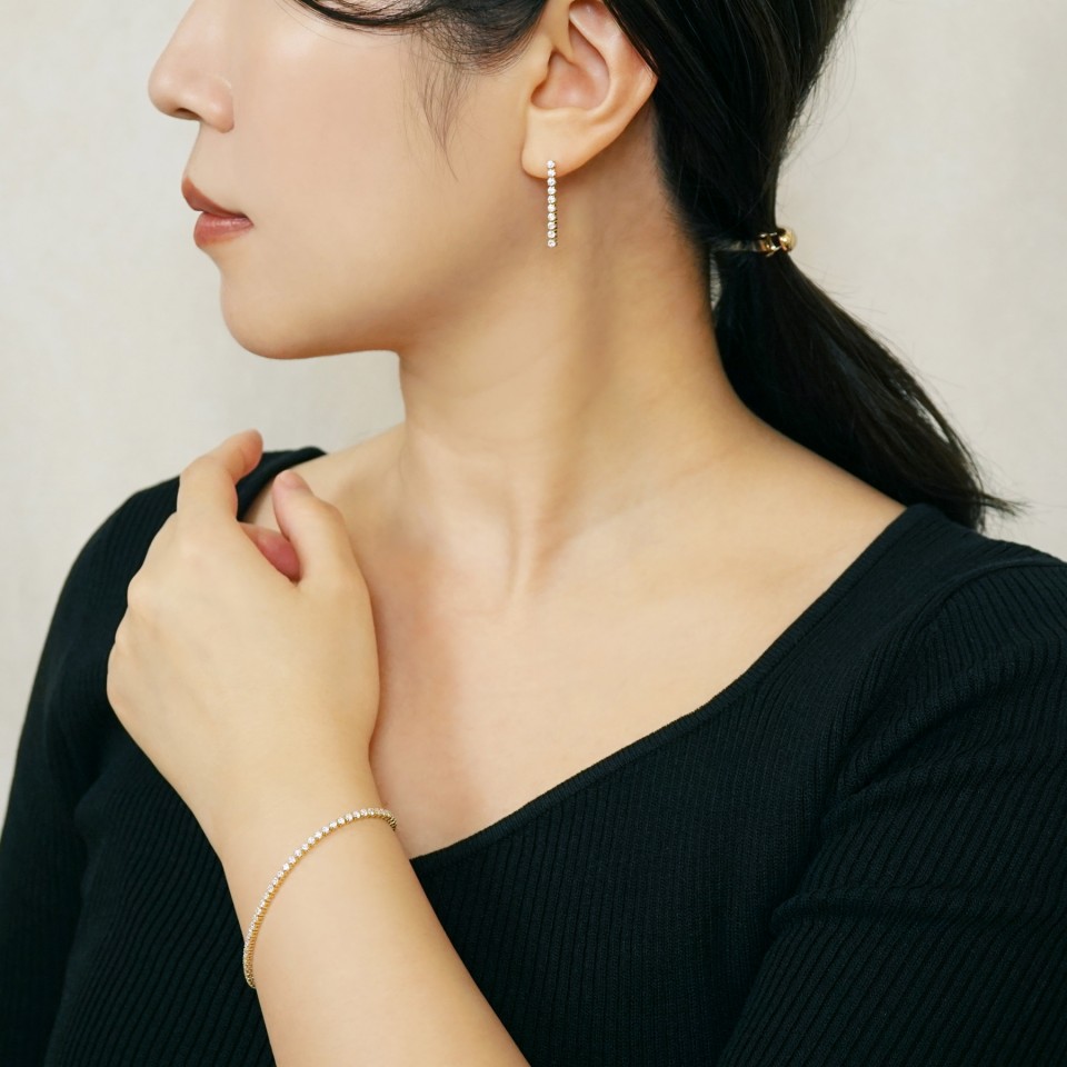 K18 合成石 ピアス-