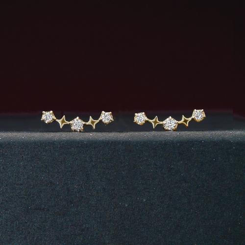 K18・K10スペルバウンドダイヤモンドピアス　0.04ct