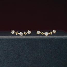 K18・K10スペルバウンドダイヤモンドピアス　0.04ct