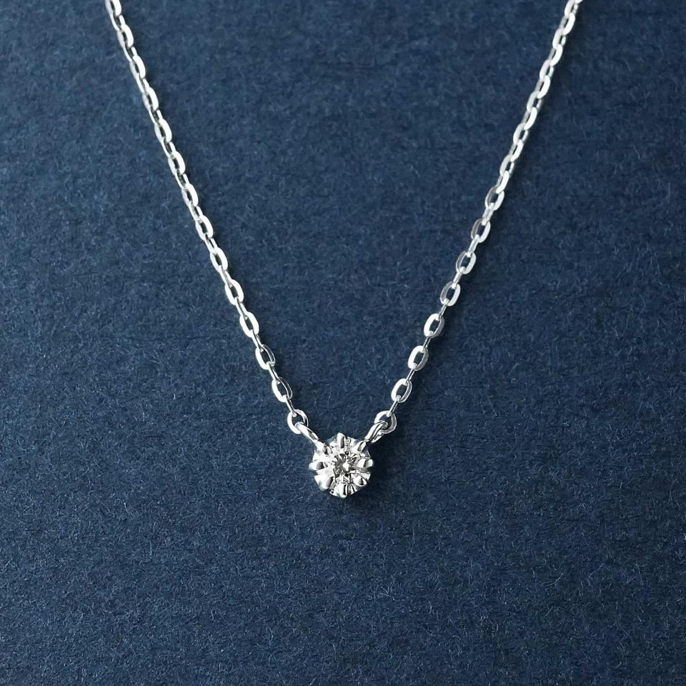 【WEB限定】K10ダイヤモンド プチソリテアネックレス( WG)