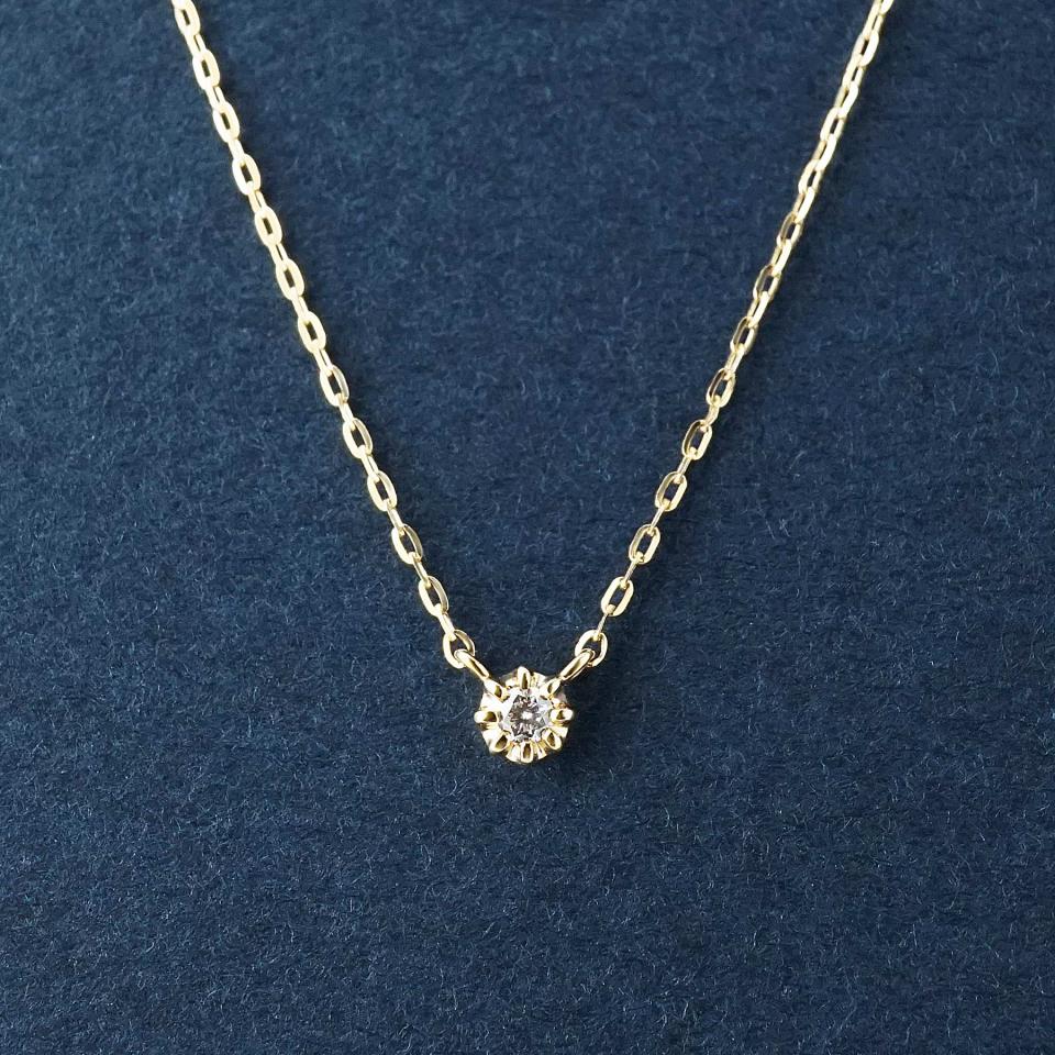 【WEB限定】K10ダイヤモンド プチソリテアネックレス( YG)