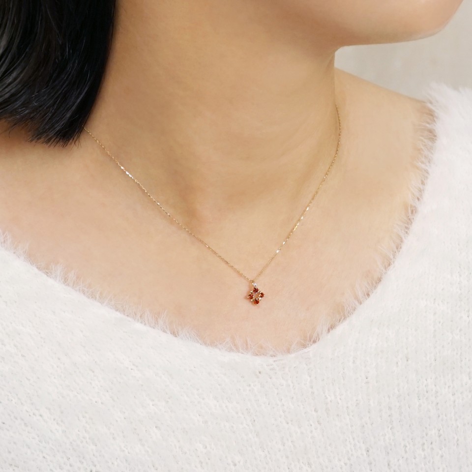 WEB限定】1月バースストーン／K10ガーネットネックレス